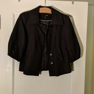 H&M black blazer, cropped bell sleeves, size 6